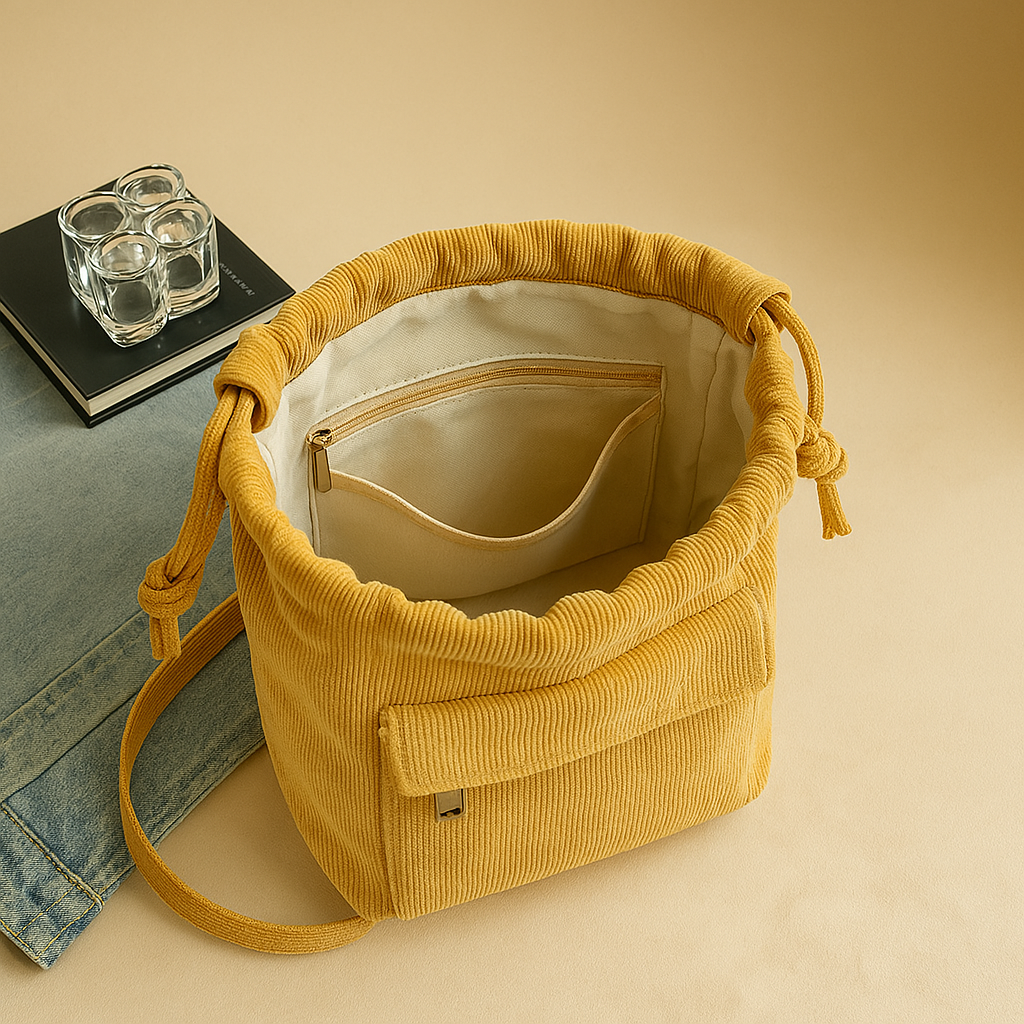 Sac à main bandoulière velours côtelé - Vivélis