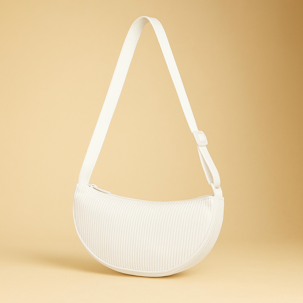 Sac à main bandoulière banane velours - Orélia