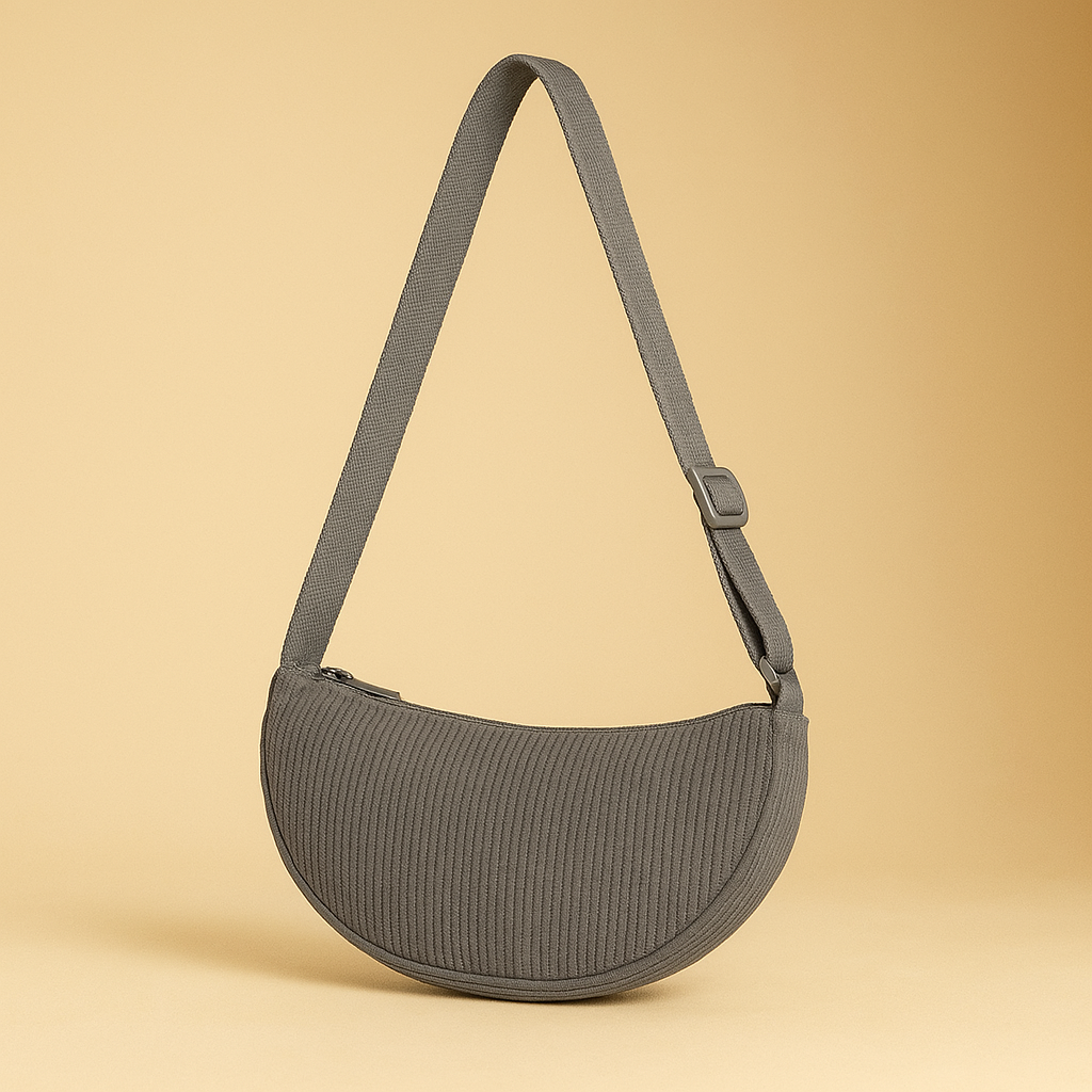 Sac à main bandoulière banane velours - Orélia