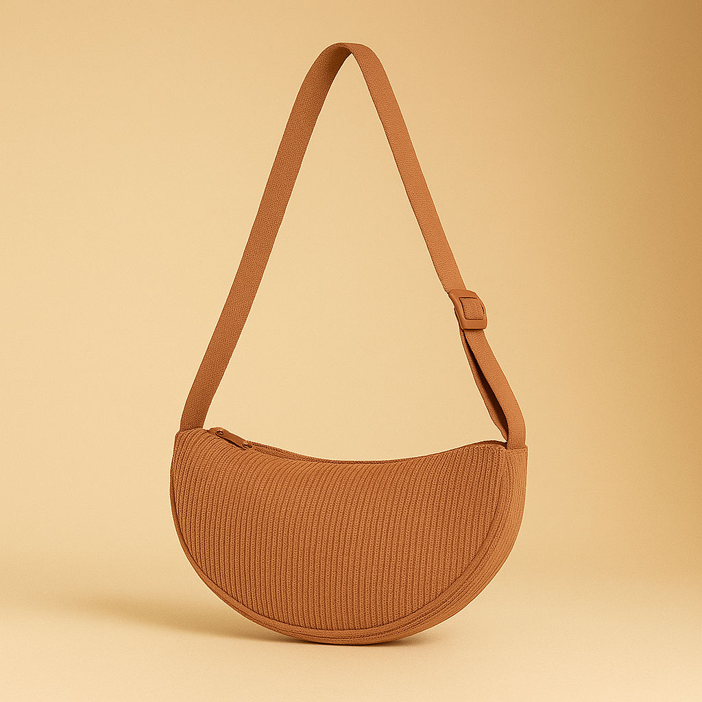 Sac à main bandoulière banane velours - Orélia
