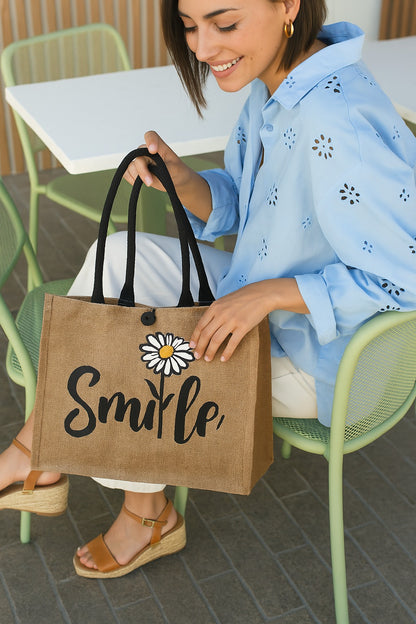 Sac à main fourre tout en jute - Mirella