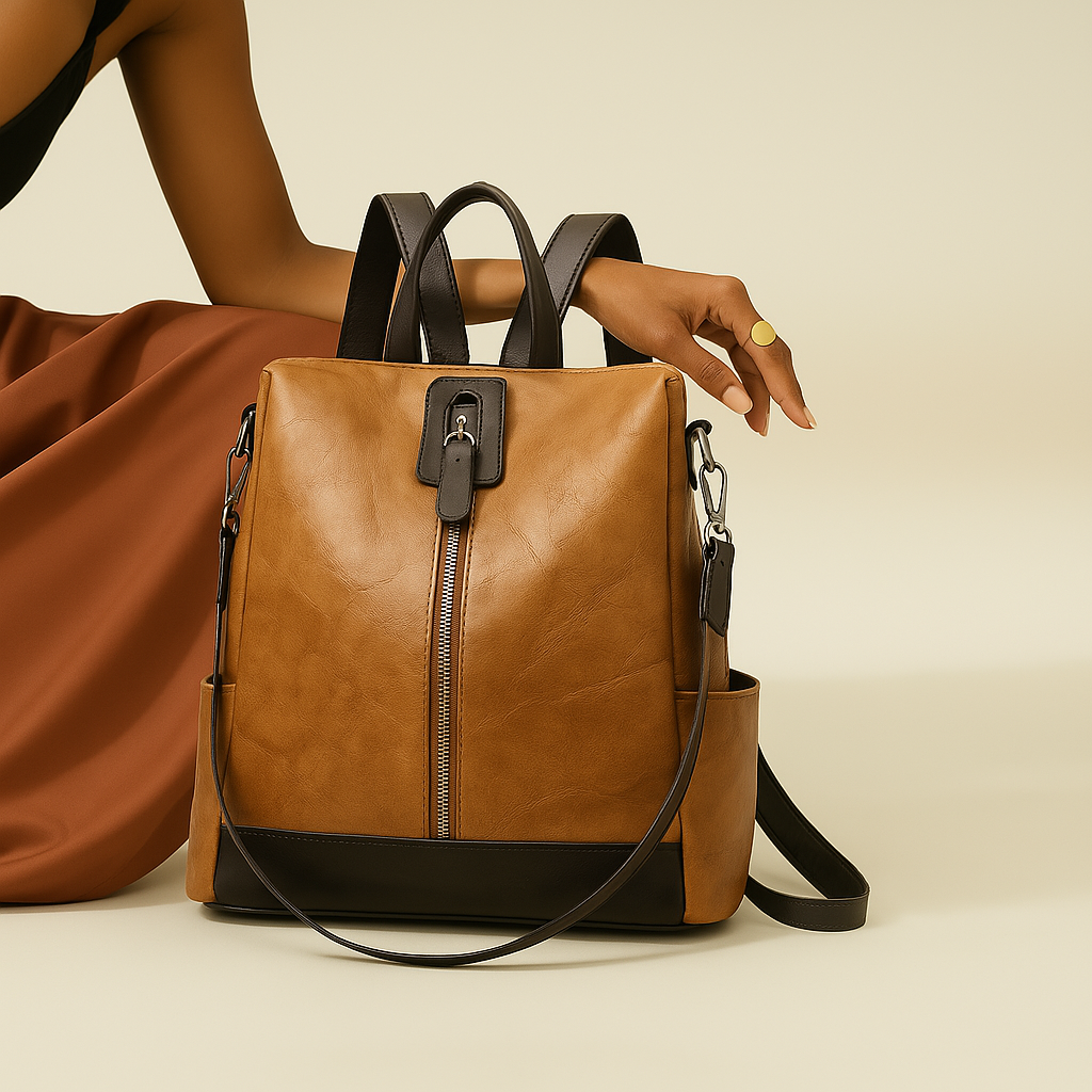 Sac à main à dos confort en cuir - Orélia