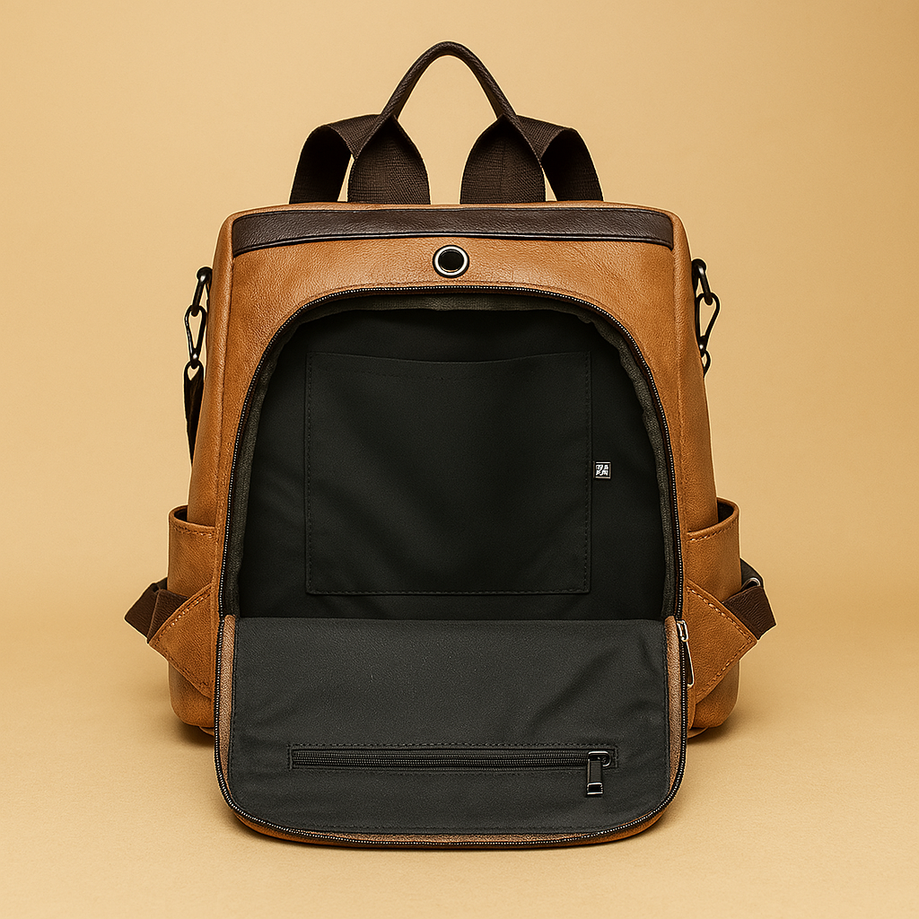 Sac à main à dos confort en cuir - Orélia