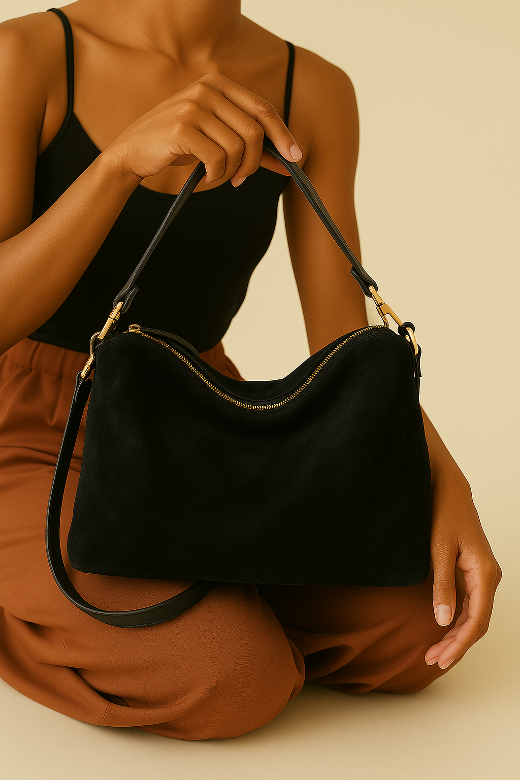 Sac à main bandoulière velours - Amésia